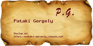 Pataki Gergely névjegykártya